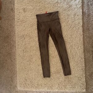 SPANX Faux Brown Leather Leggings